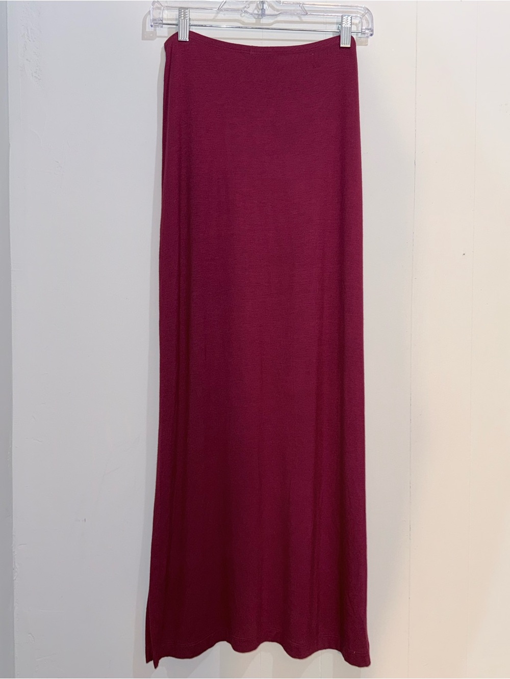 🎉Host Pick🎉 Elisabetta Rogiani Burgundy Couture Slit Maxi Skirt M EUC - Picture 4 of 4